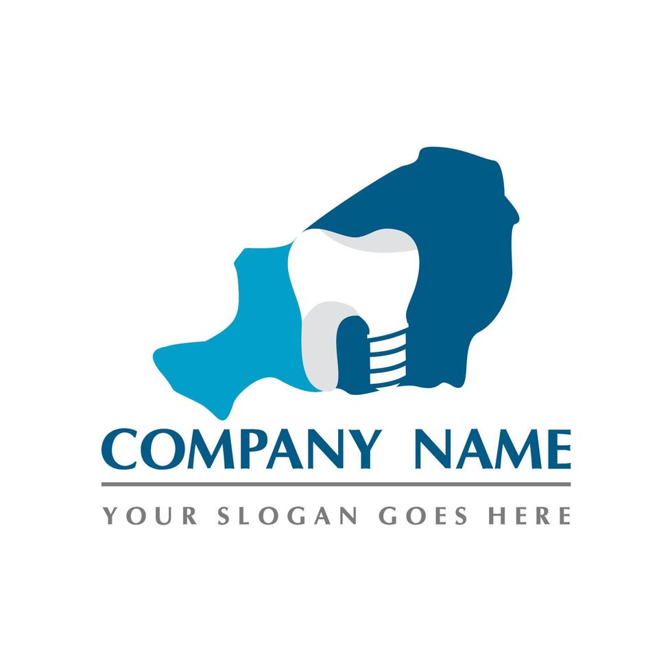 niger map and teeth dental care symbol logo vector