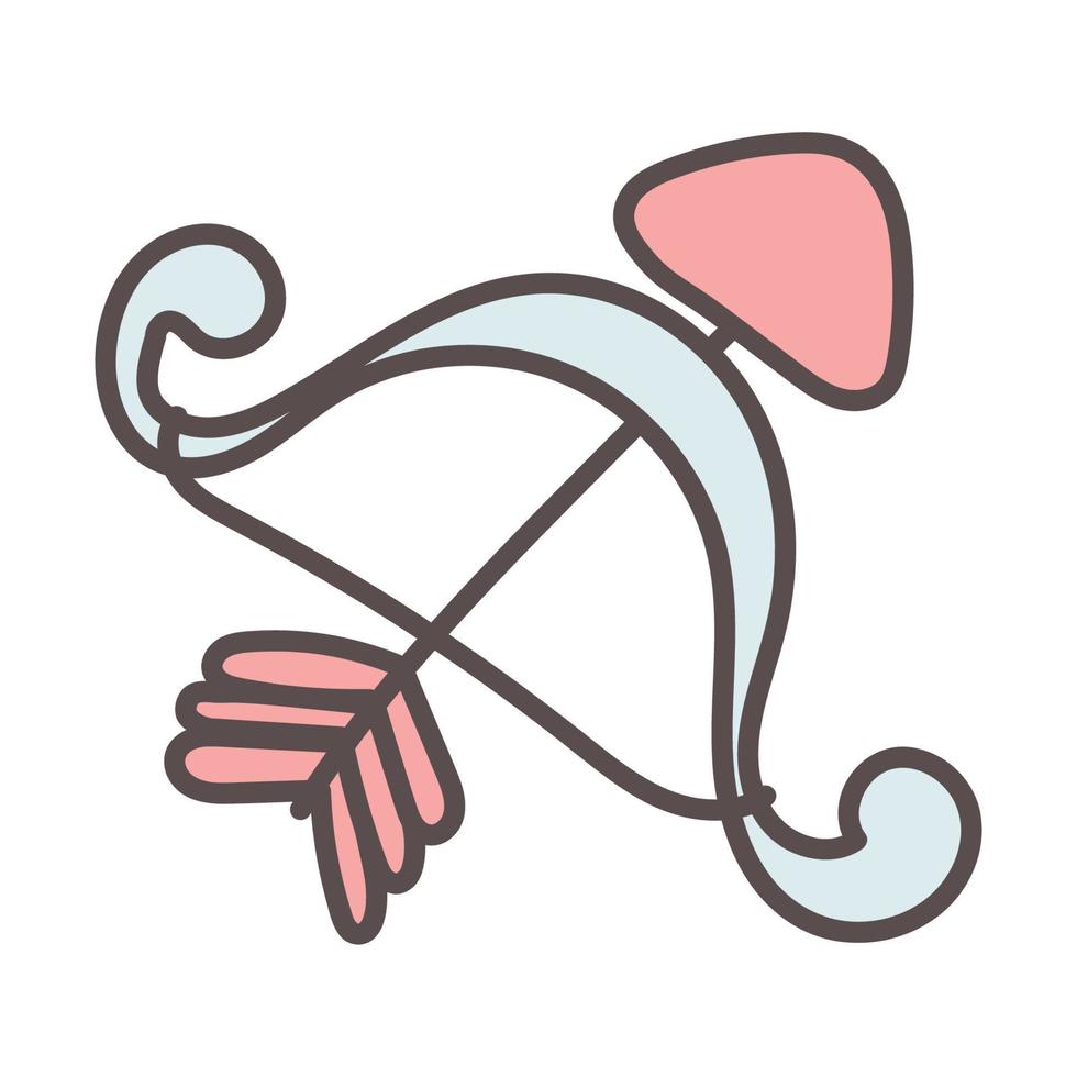 arrow and bow doodle icon vector