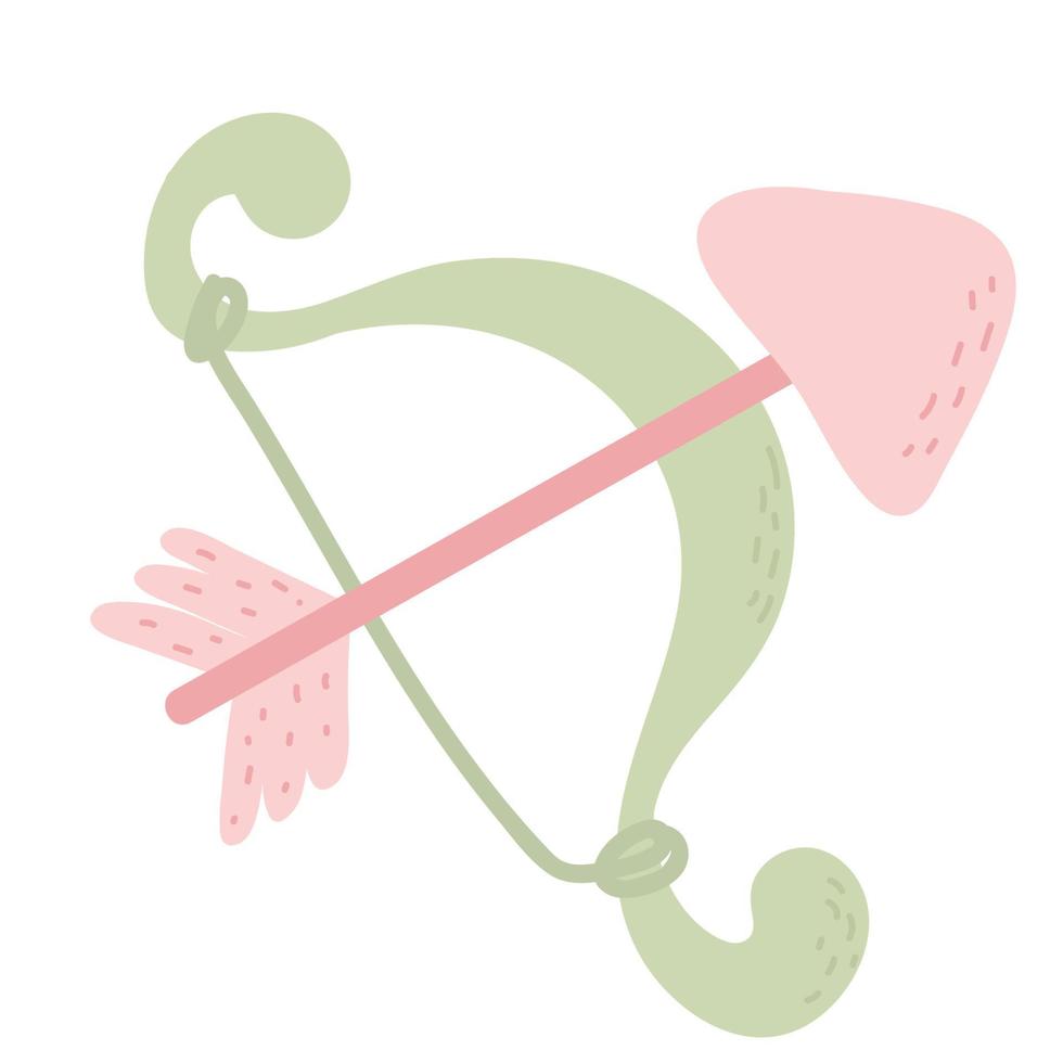 arrow and bow doodle icon vector