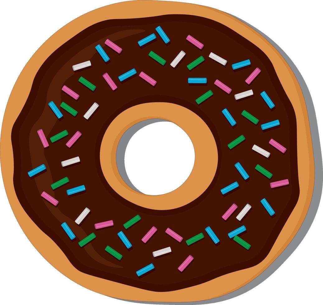 Doughnut with chocolate and toppings vector illustration