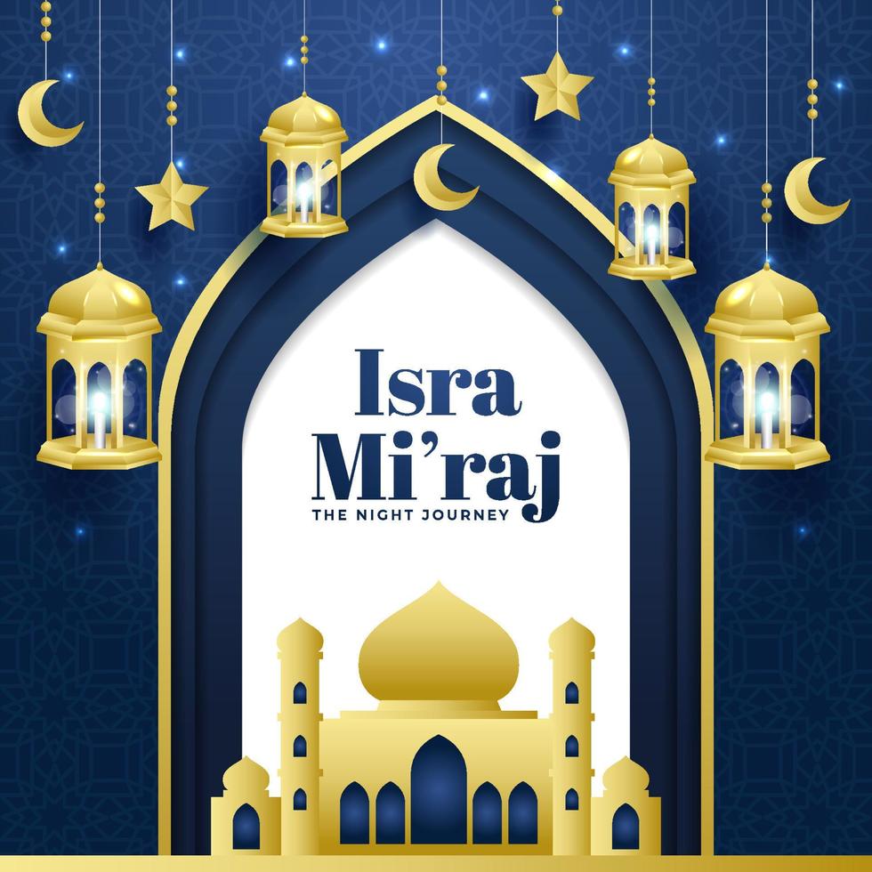 Isra Miraj with Element Islamic Concept vector