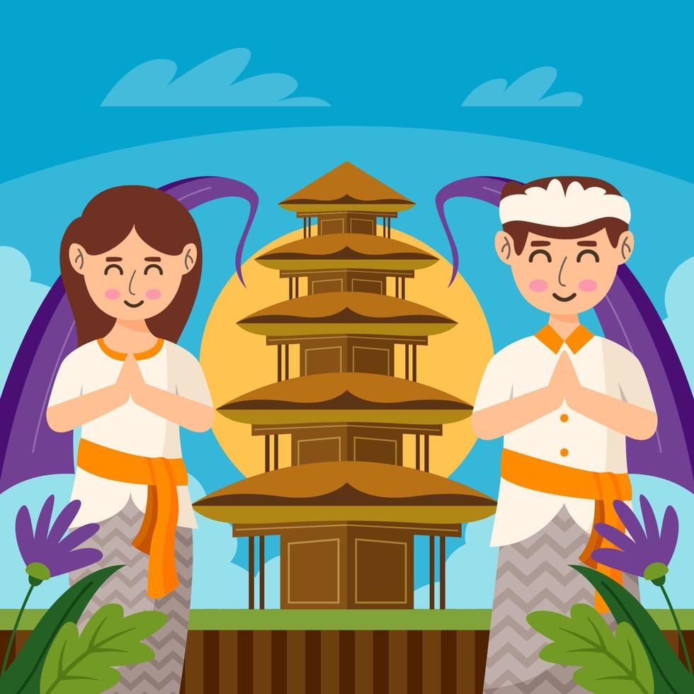 Happy Nyepi Day Concept vector