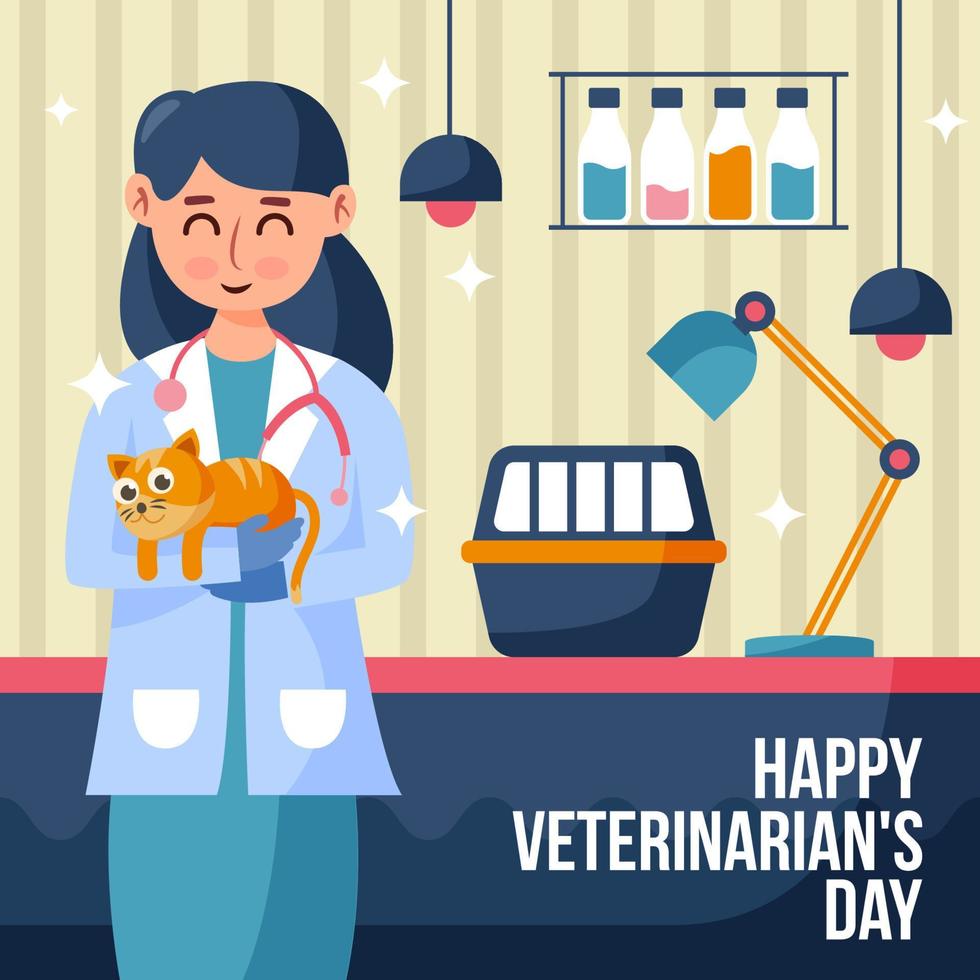 feliz día de los veterinarios concepto vector