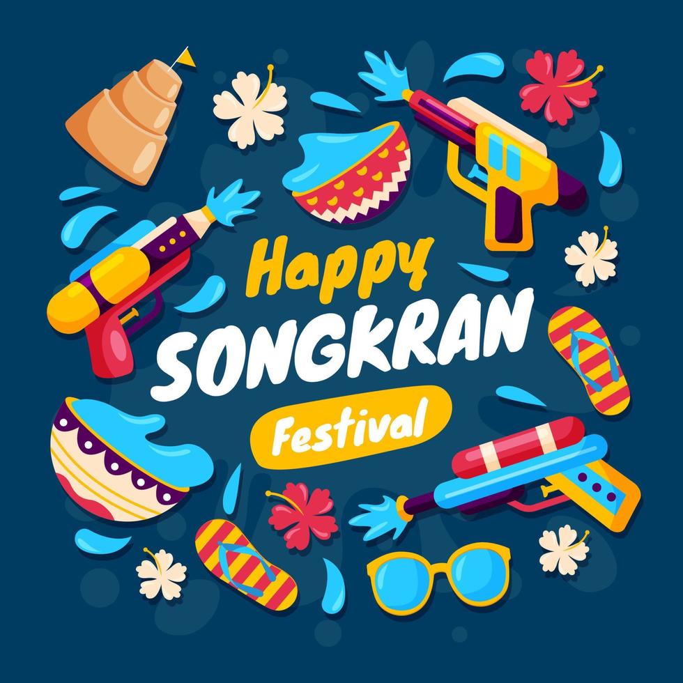 fondo feliz festival songkran vector