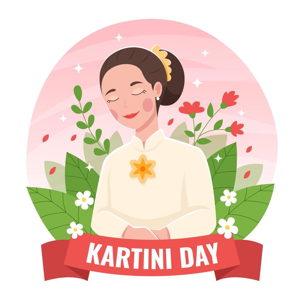 feliz celebración del día de kartini vector