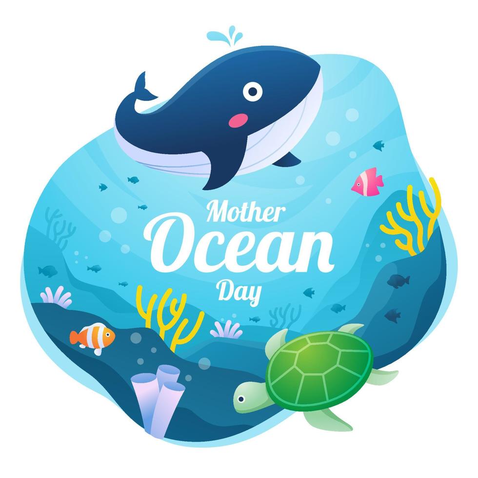 Mother Ocean Day Celebration vector