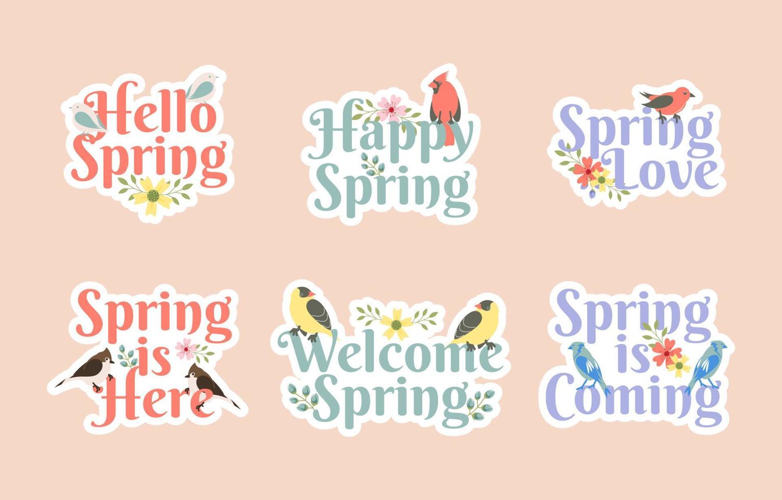 Spring Bird Set vector
