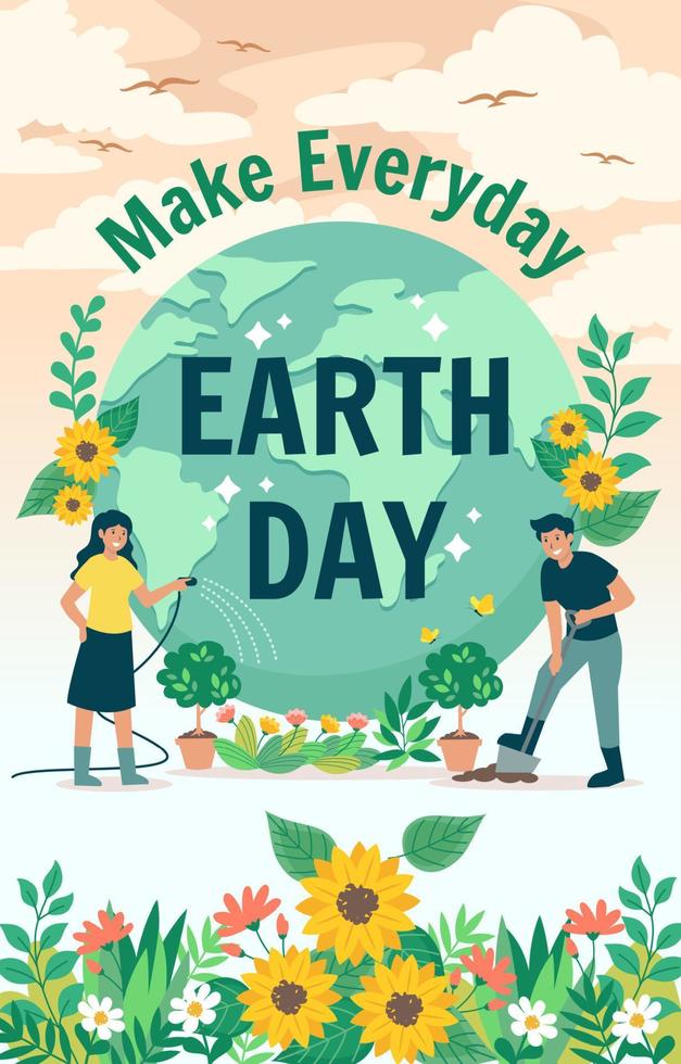 Make Everyday Earth Day Concept vector