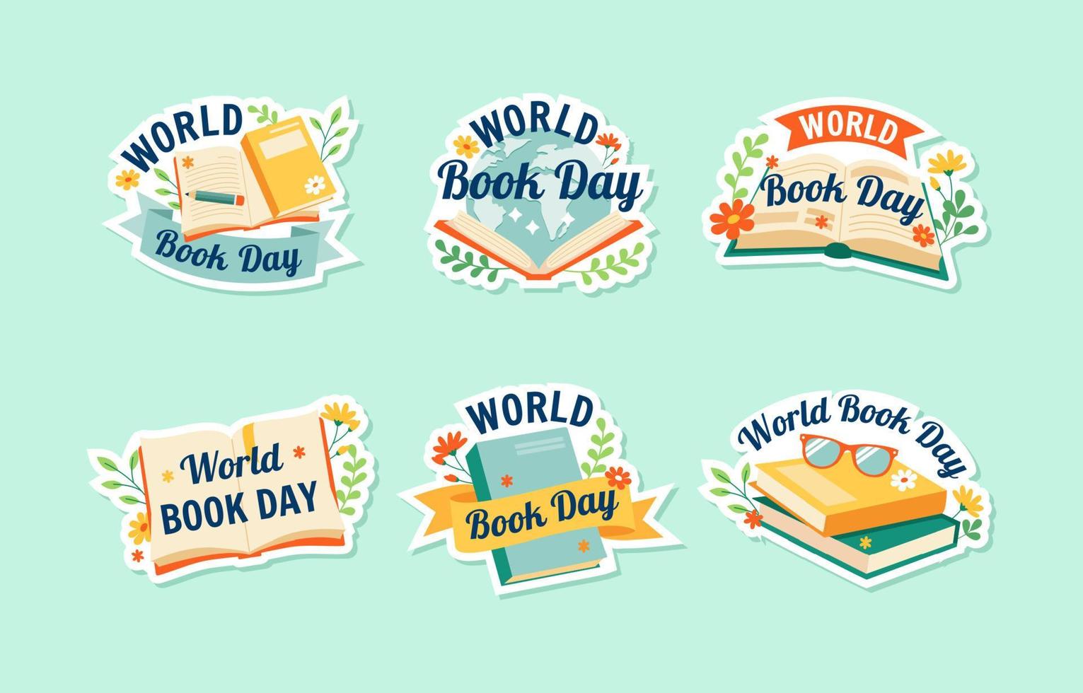 conjunto del día mundial del libro vector