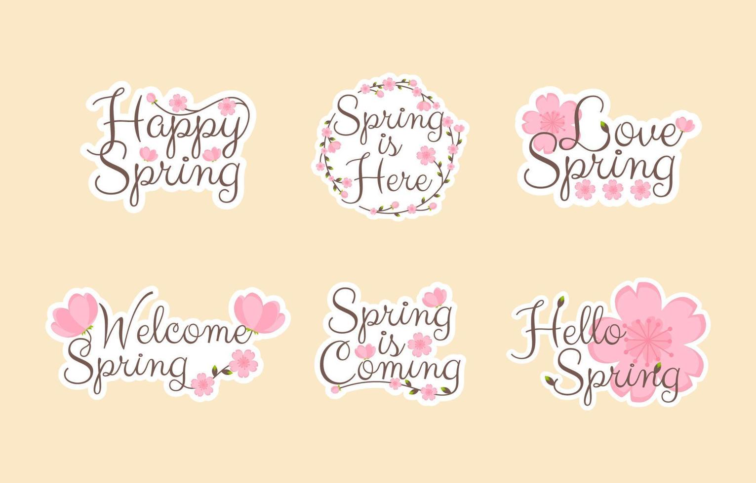 Cute Cherry Blossom Set vector