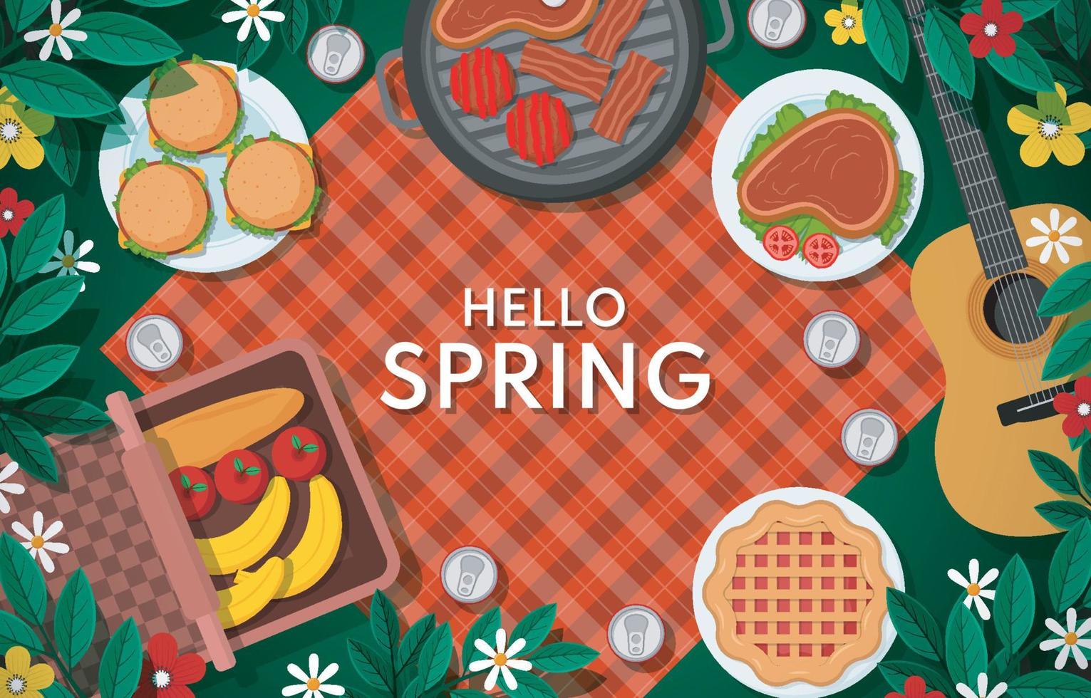 Spring Picnic in The Park vector