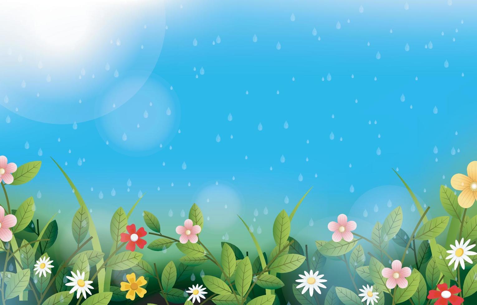 Spring of Rain Shower Background vector