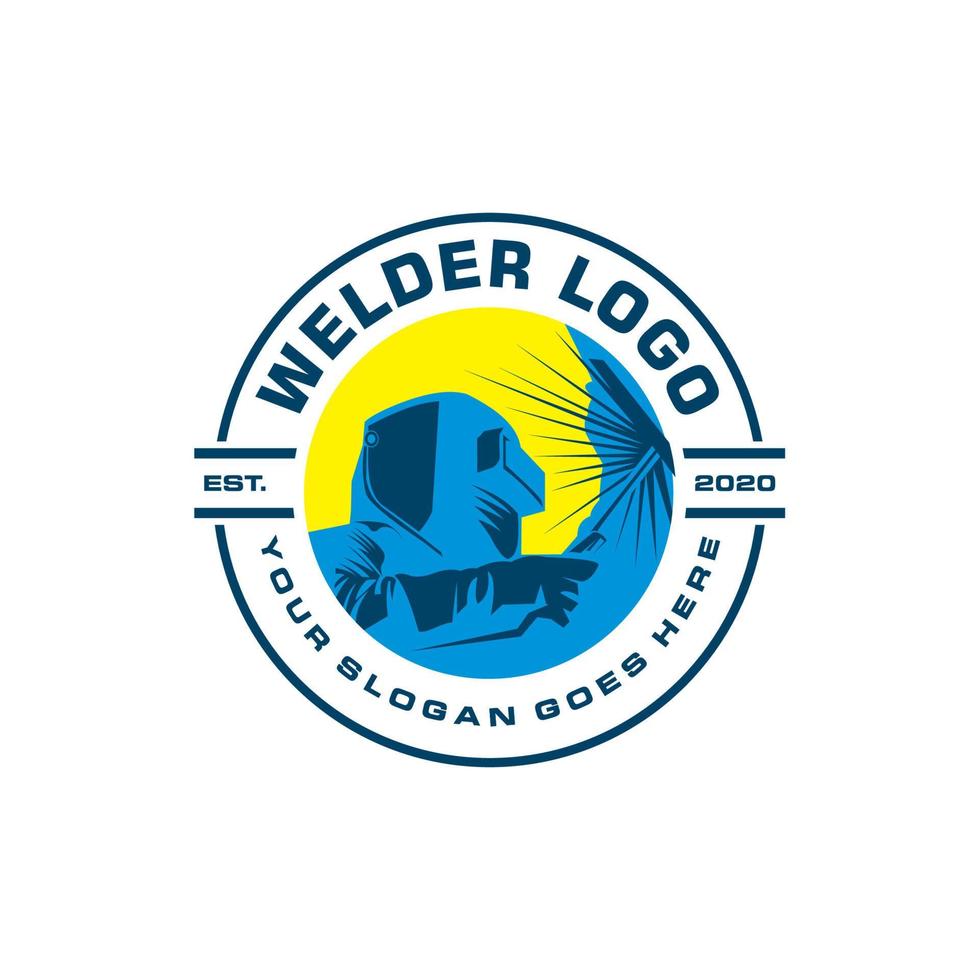 logotipo de soldador, vector de logotipo de la industria