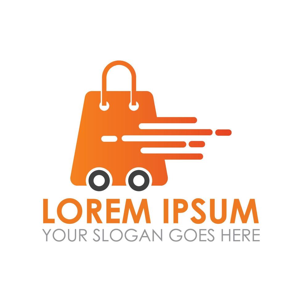 fast shopping vector , delivery logo