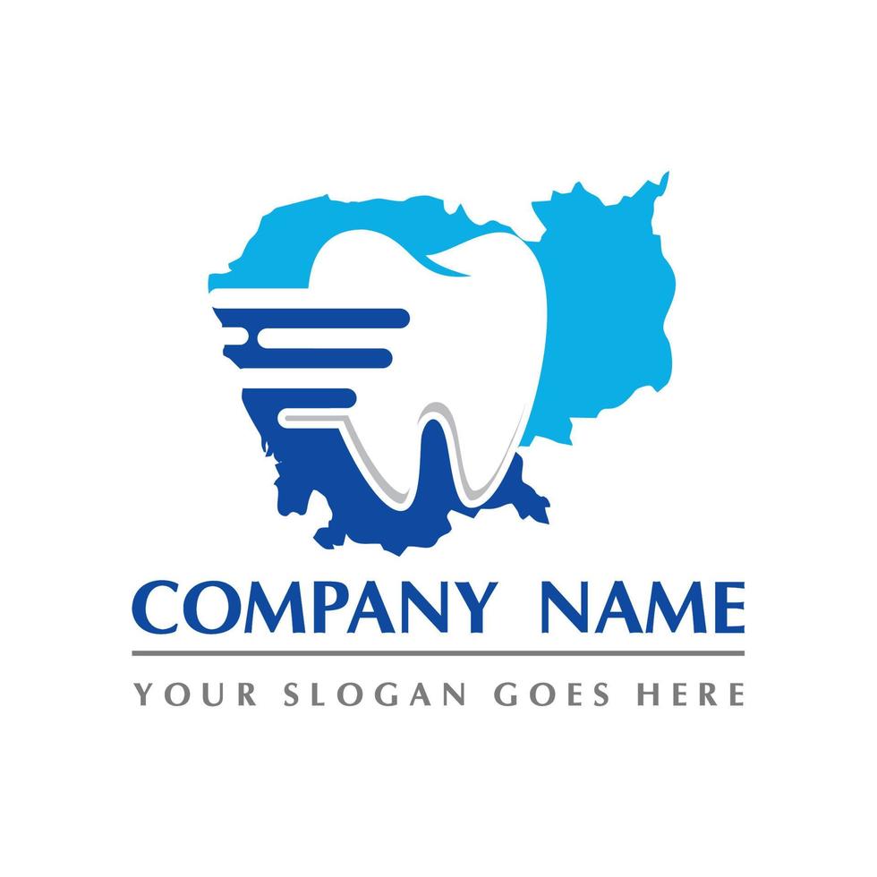 cambodia map and teeth dental care symbol logo vector