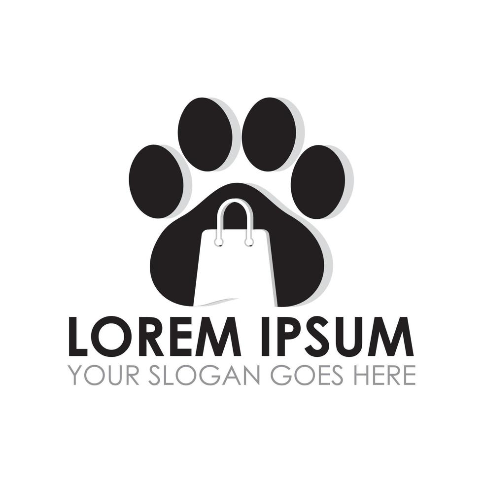 vector de tienda de mascotas, logotipo de cuidado de mascotas