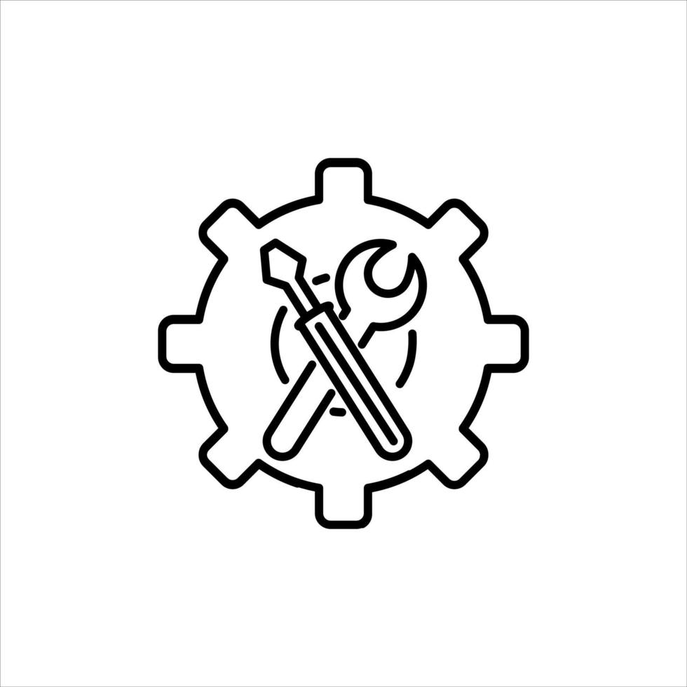 Mechanical wheel and tools icon vector illustration.