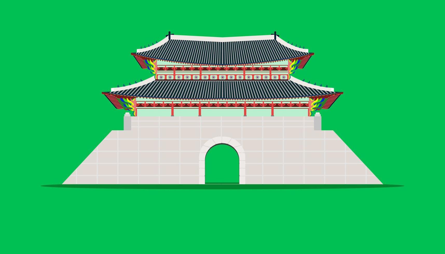 puerta sungnyemun changedoekgung palace en seúl corea del sur ilustración vectorial eps10 vector