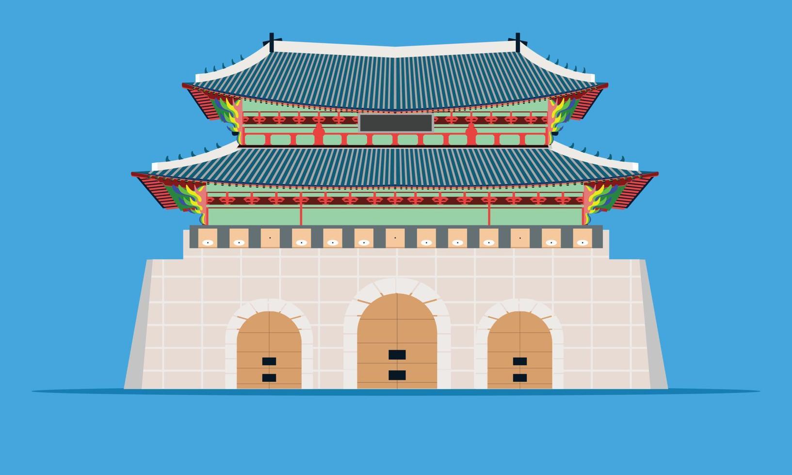 gwanghwamun gate gyeongbokgung palace in seoul south korea vector illustration eps10