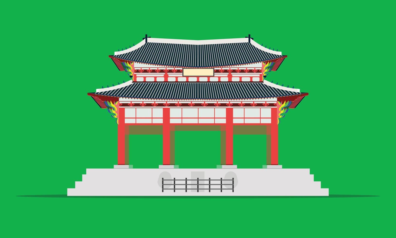 gwanghwamun square gate gyeongbokgung palace in seoul south korea vector illustration eps10