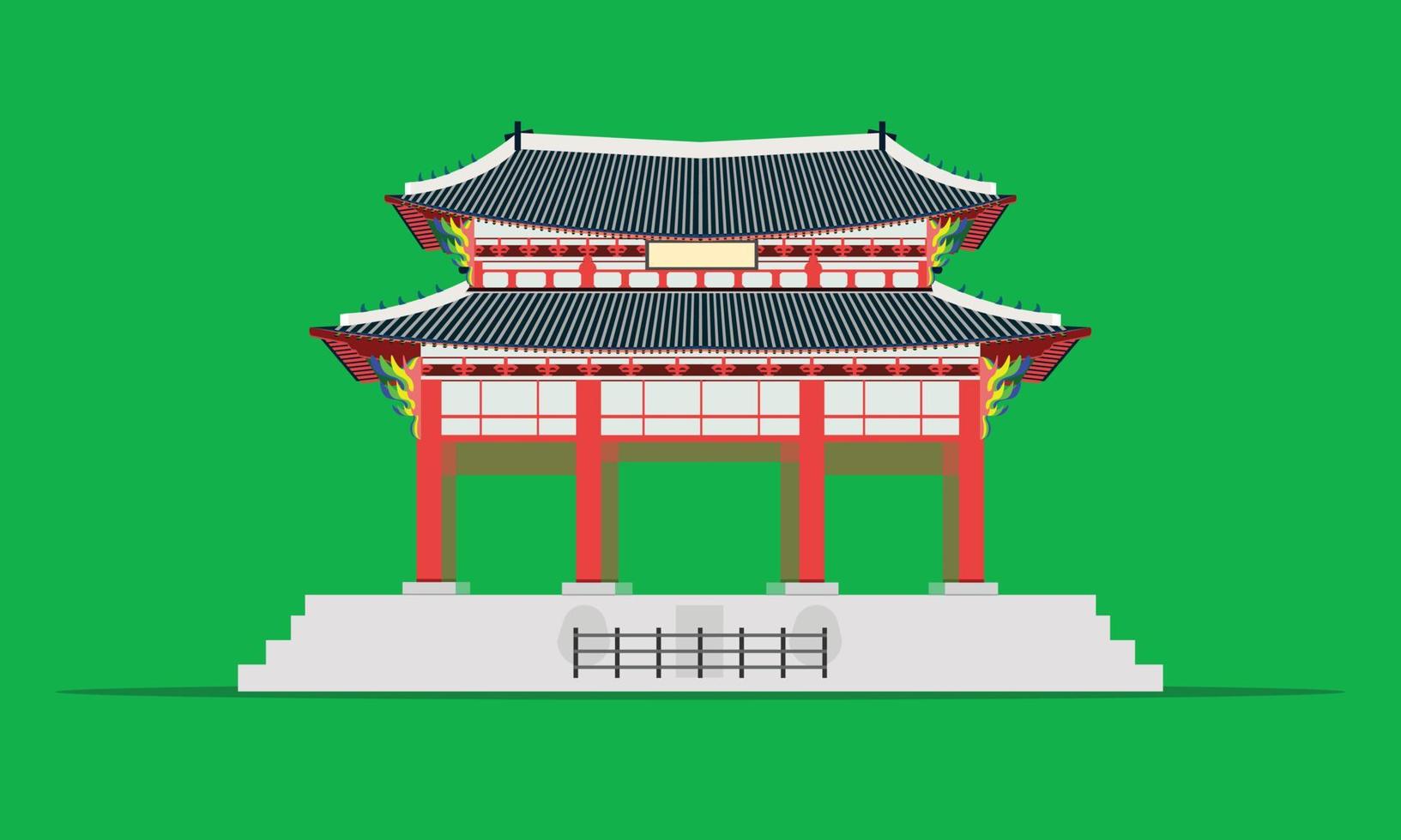 gwanghwamun square gate gyeongbokgung palace en seúl corea del sur ilustración vectorial eps10 vector