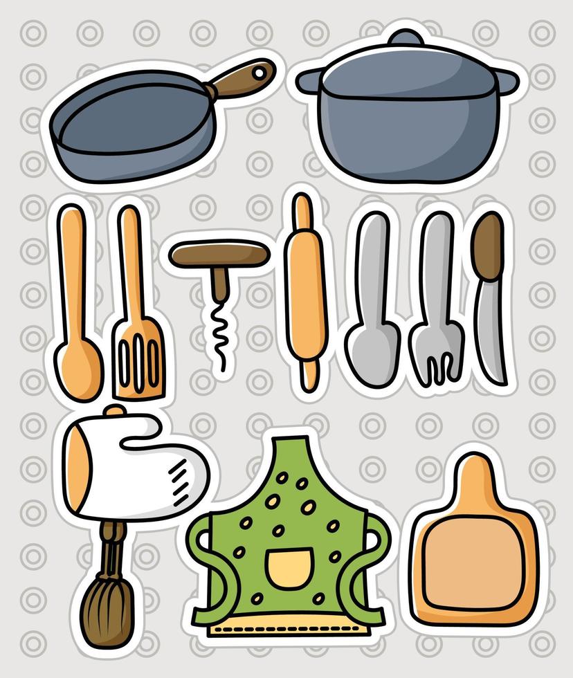 all kinds of cooking utensils vector