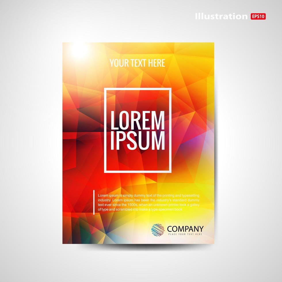 Poster template vector with colorful abstract background