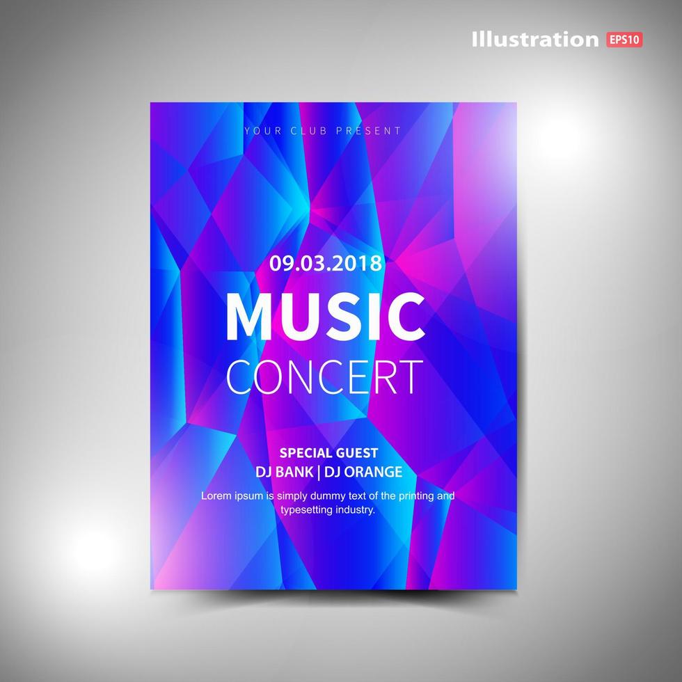 Poster template vector with colorful abstract background