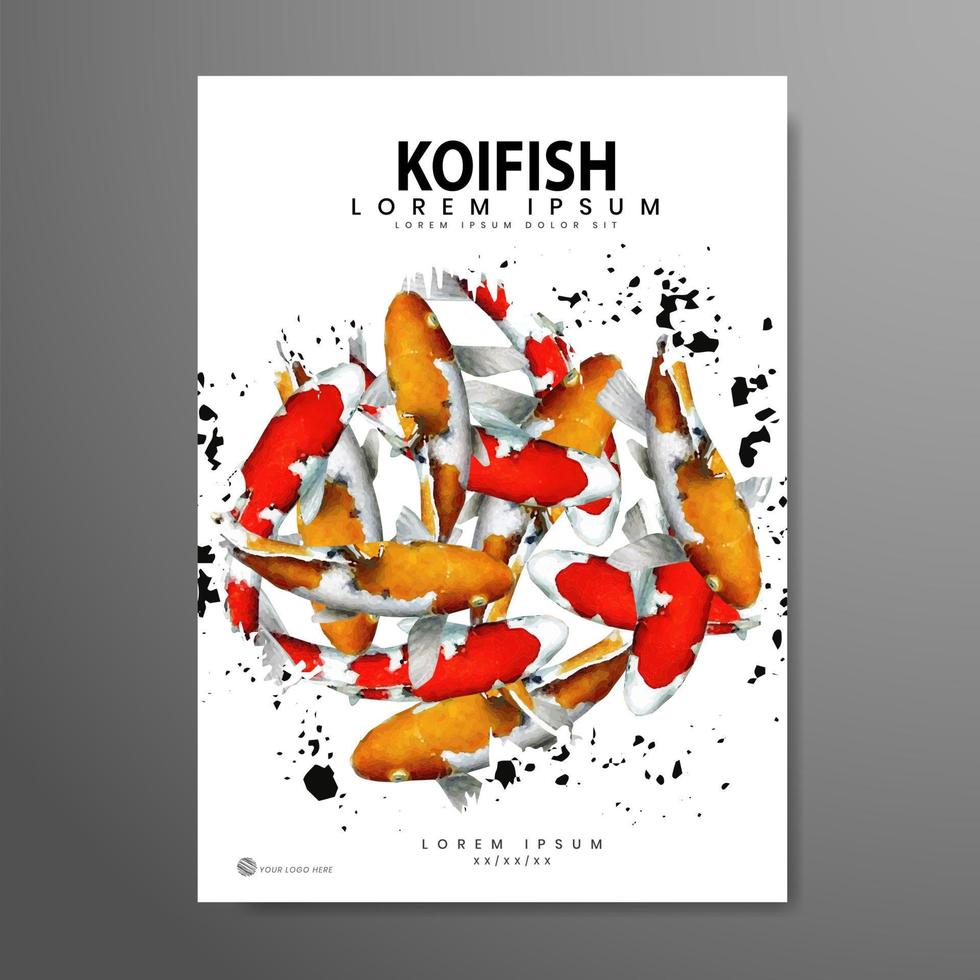 Poster design. Koi fish festival, with a colorful fish background. vector