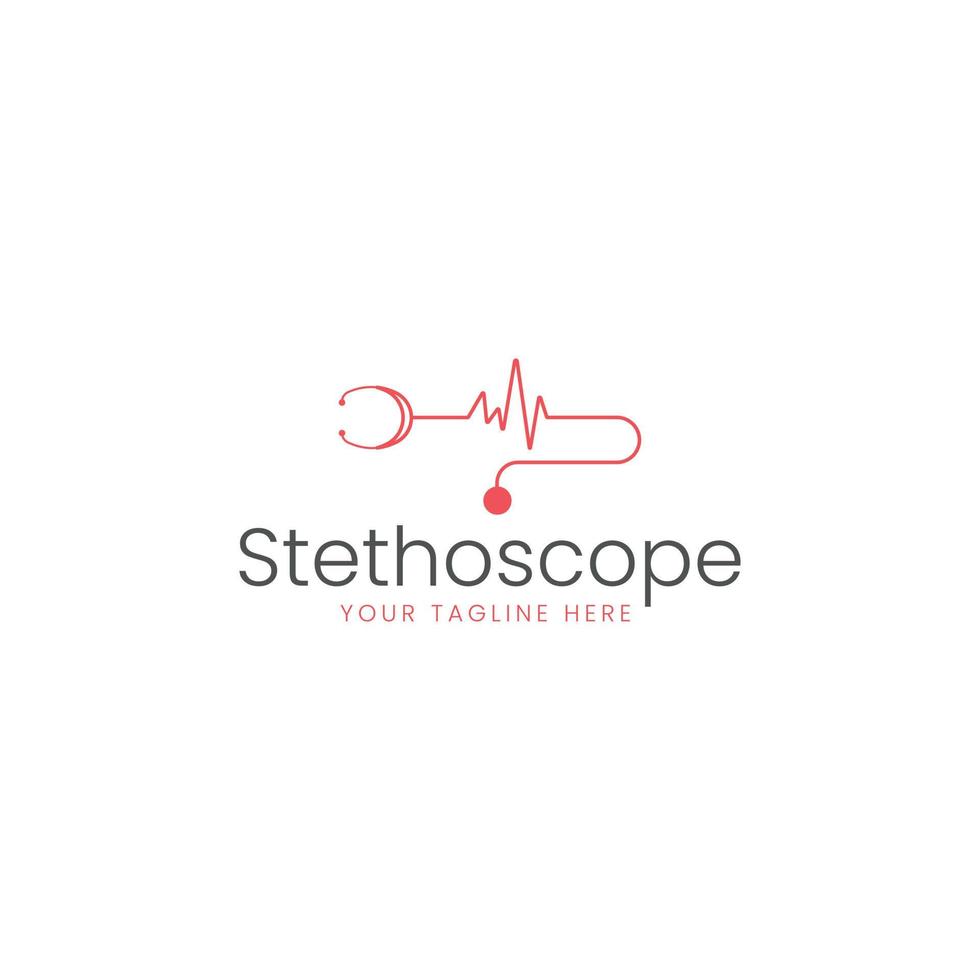 Stethoscope logo design template vector