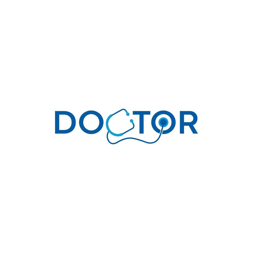 diseño de logotipo de marca de palabra médico vector
