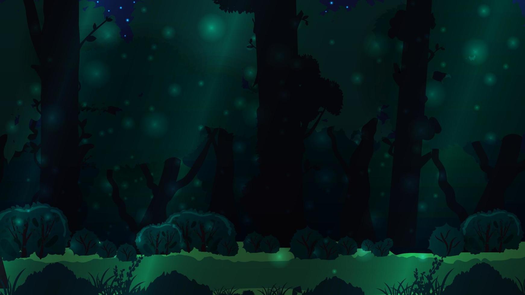 Magic dark forest with large trees, an illustration for your creativity vector