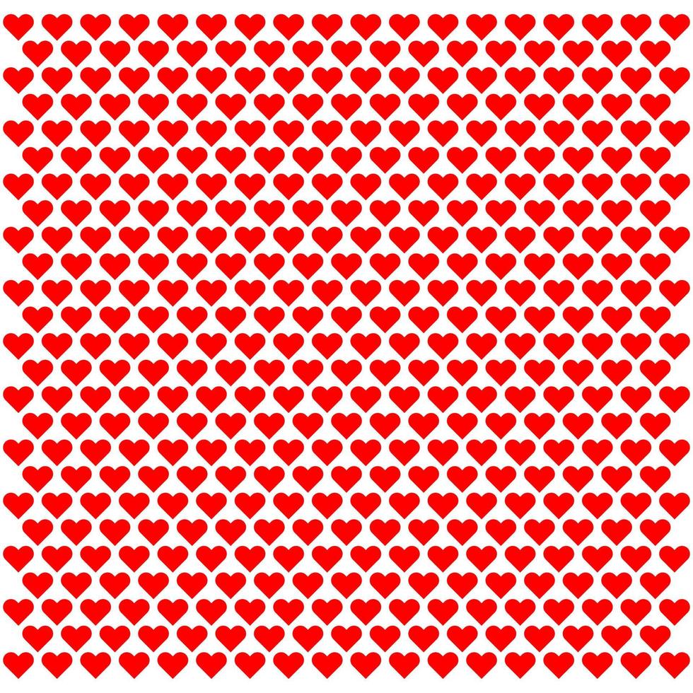 vector de patrones sin fisuras de San Valentín con corazones rojos sobre fondo blanco. ilustración vectorial eps10