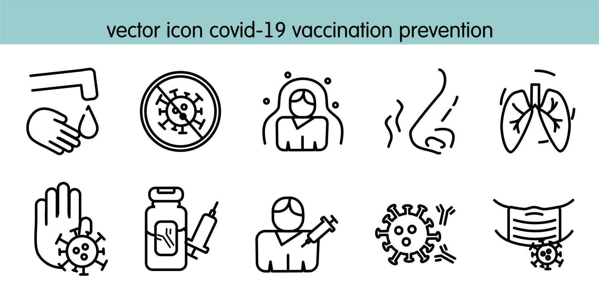 vector icon covid-19 vaccination prevention