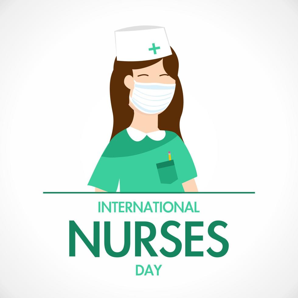 día internacional de la enfermera. postal, pancarta para las vacaciones. ilustración vectorial medicina, máscaras, trabajadores médicos. vector