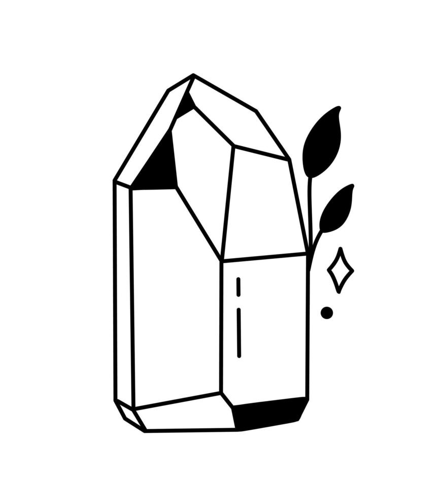 Magic crystals. Magical symbols doodles esoteric boho mystical hand - drawn elements stone crystals . Magical vector elements