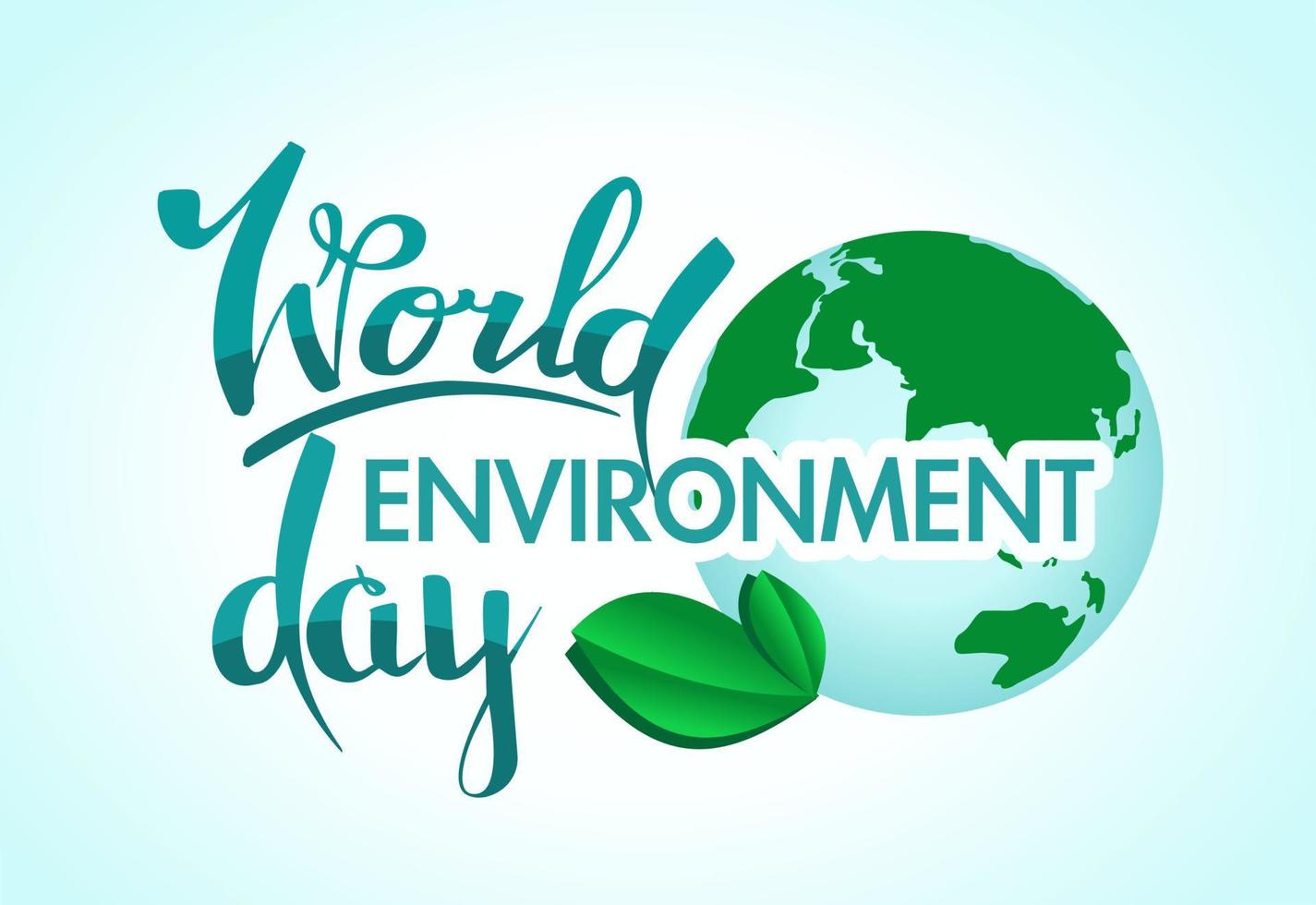 World Environment Day. Banner on the theme of ecology and caring for nature. Planet earth. vector