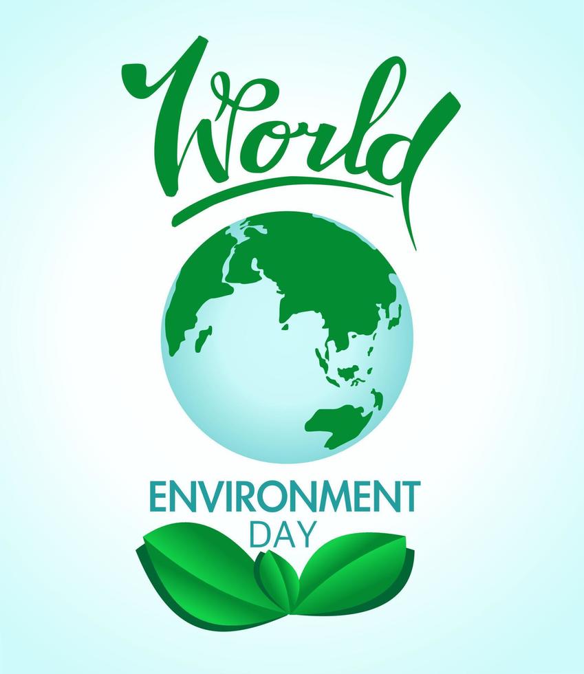 World Environment Day. Banner on the theme of ecology and caring for nature. Planet earth. vector