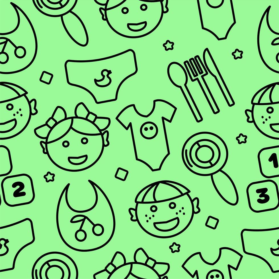 Children's drawings vector seamless pattern