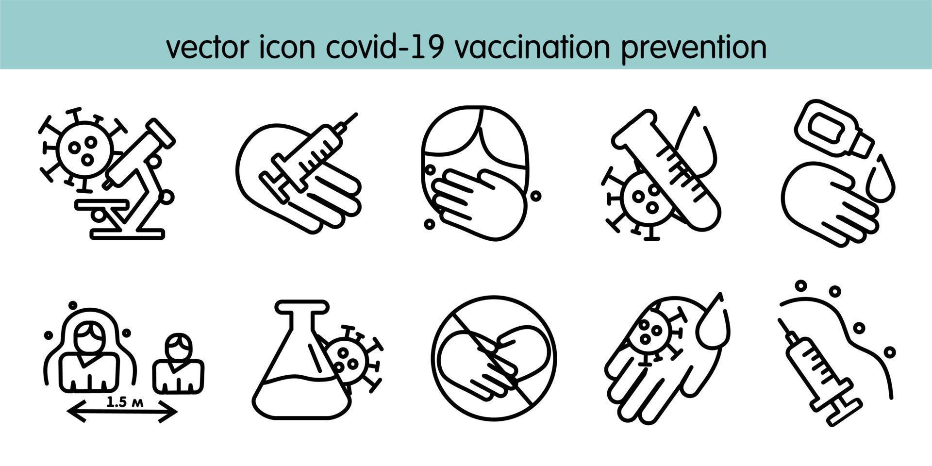 vector icon covid-19 vaccination prevention