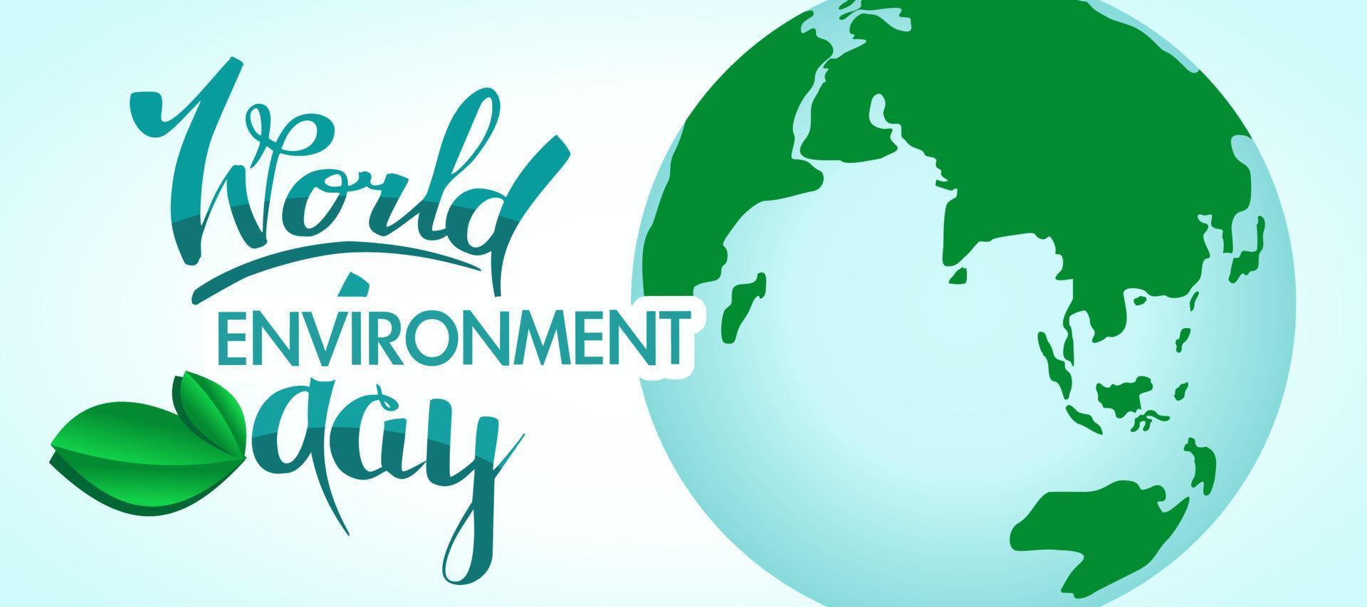 World Environment Day. Banner on the theme of ecology and caring for nature. Planet earth. vector