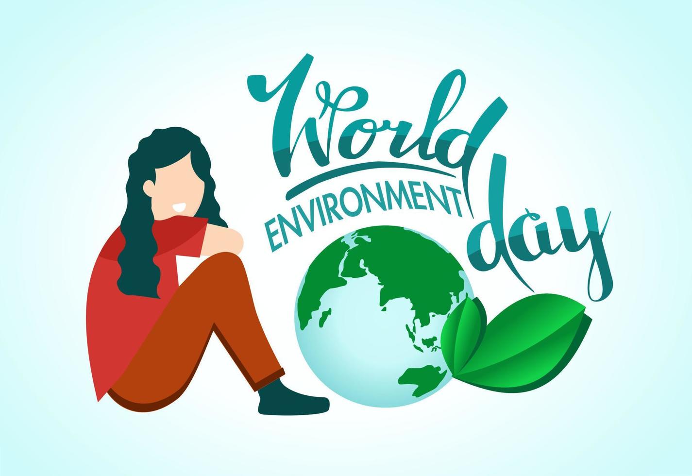 World Environment Day. Banner on the theme of ecology and caring for nature. Planet earth. vector