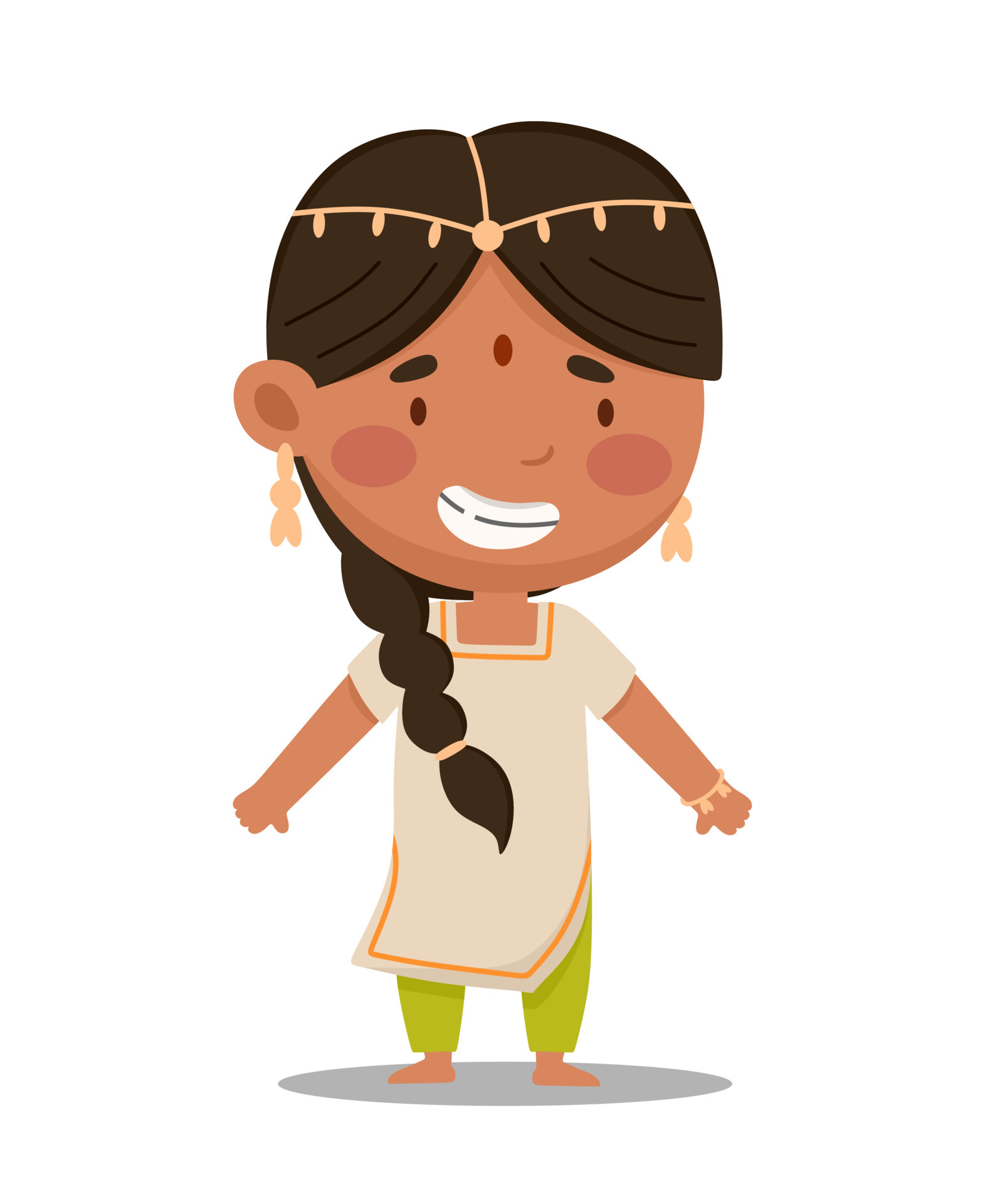 Indian girl is cute and funny. Vector illustration in a flat cartoon style  5389988 Vector Art at Vecteezy