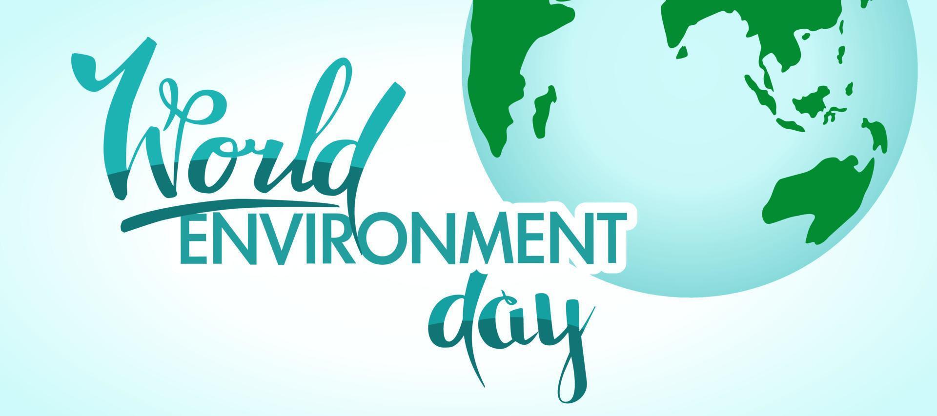 World Environment Day. Banner on the theme of ecology and caring for nature. Planet earth. vector