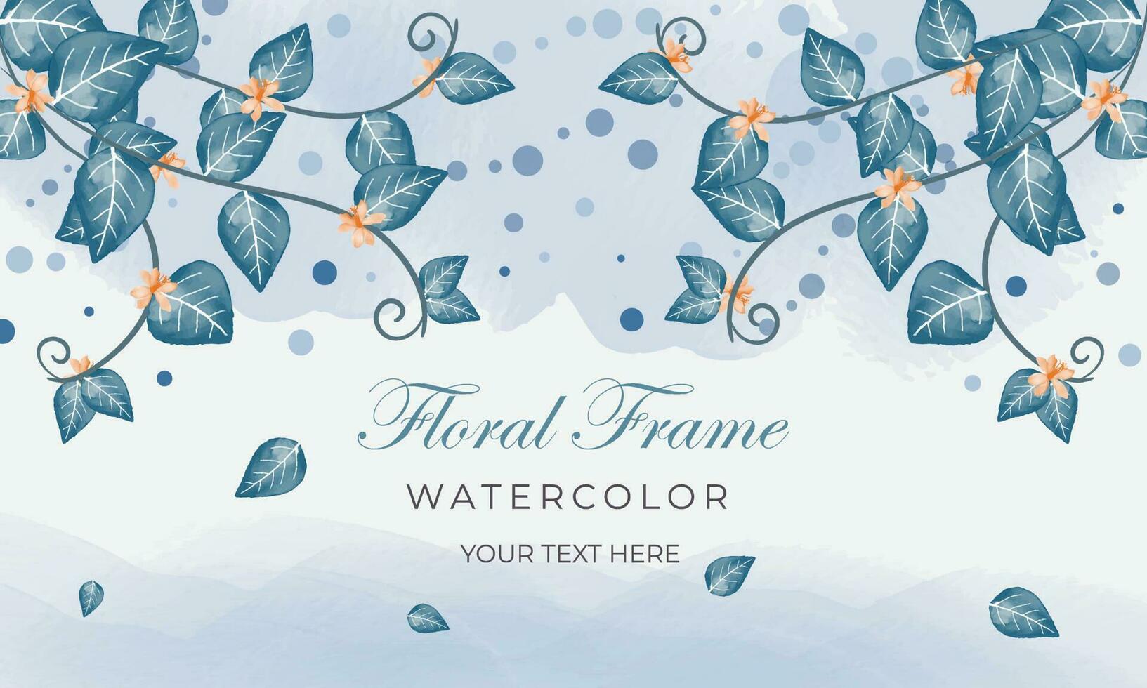 Watercolor spring floral frame or thanksgiving background vector design template