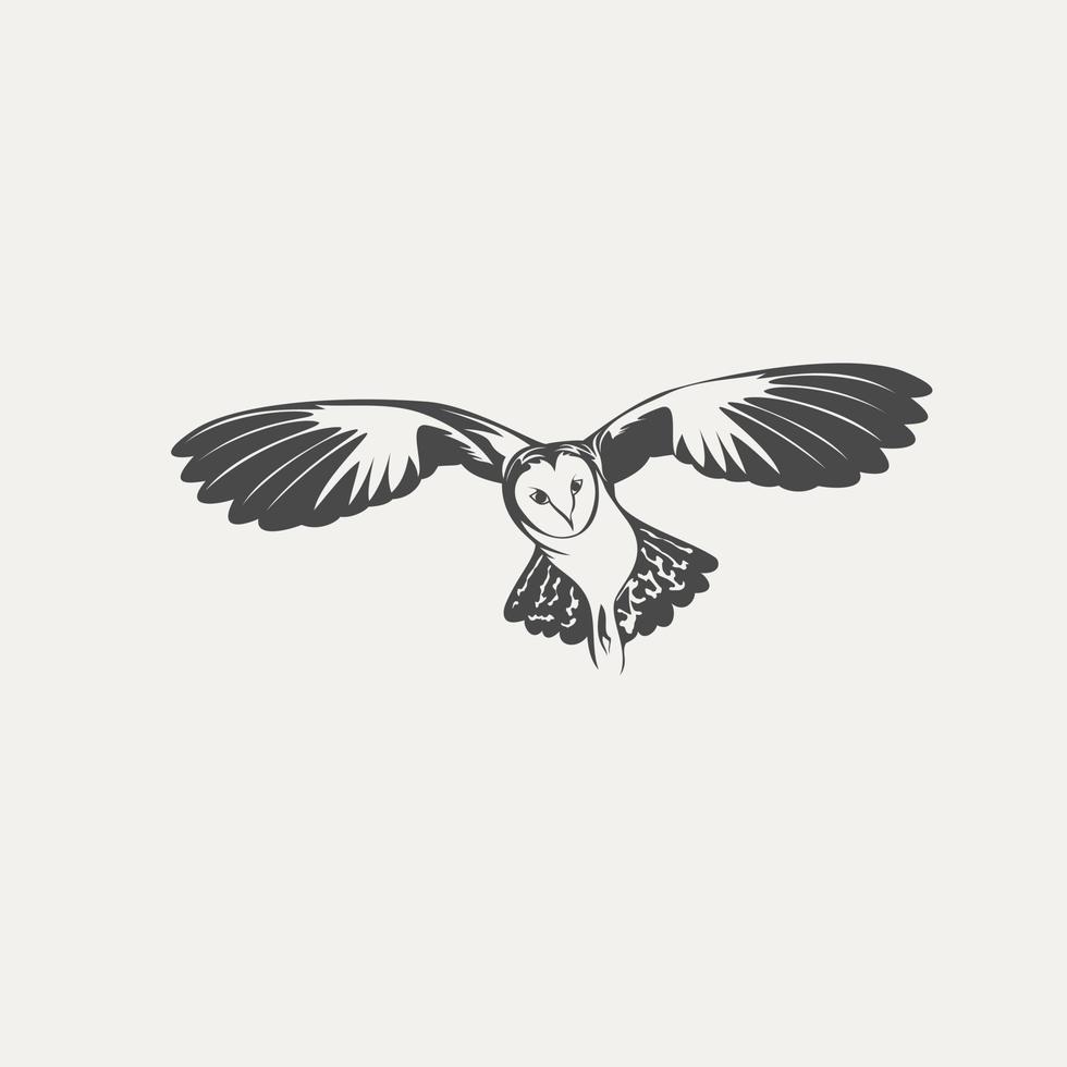 Unique abstract flying owl vector