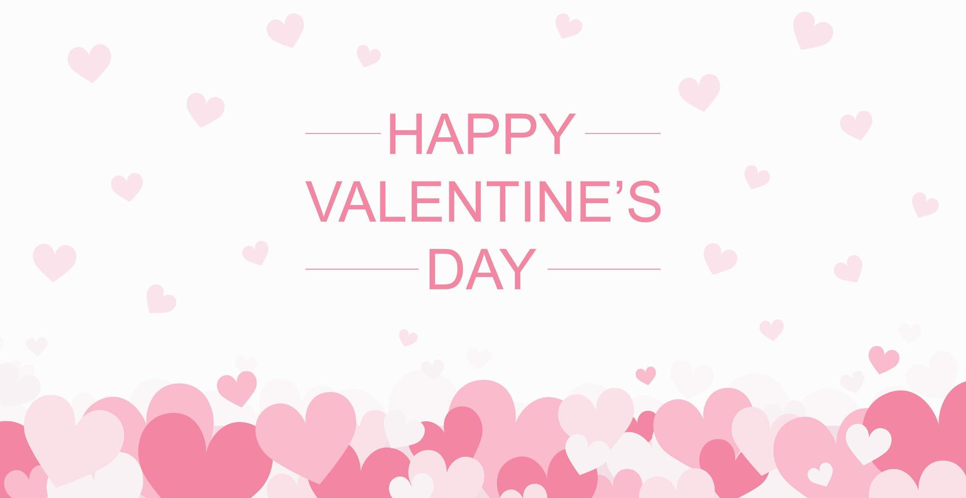 Holiday of all lovers valentine's day, pink hearts - Vector