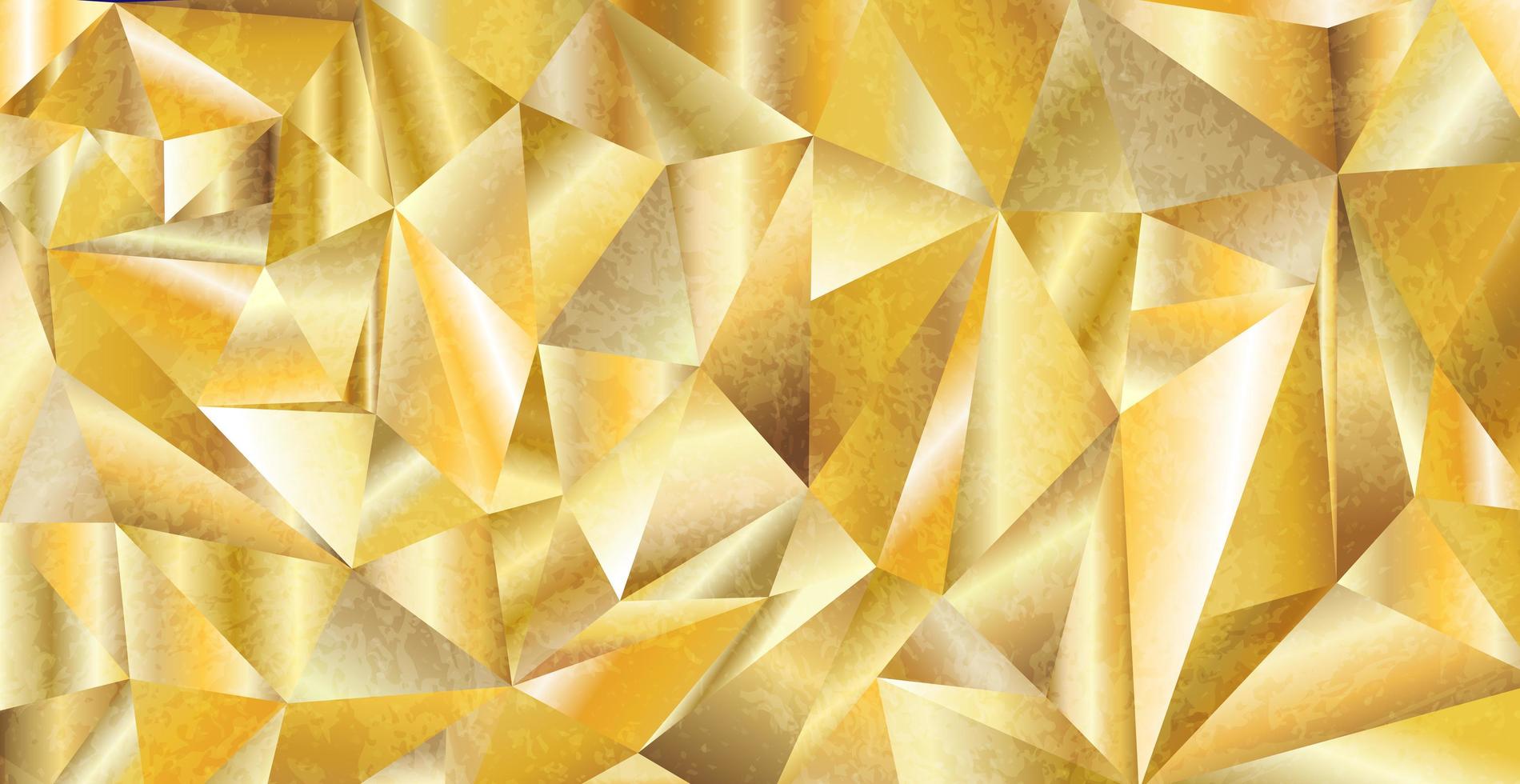 fondo panorámico de lujo con triángulos degradados dorados - vector