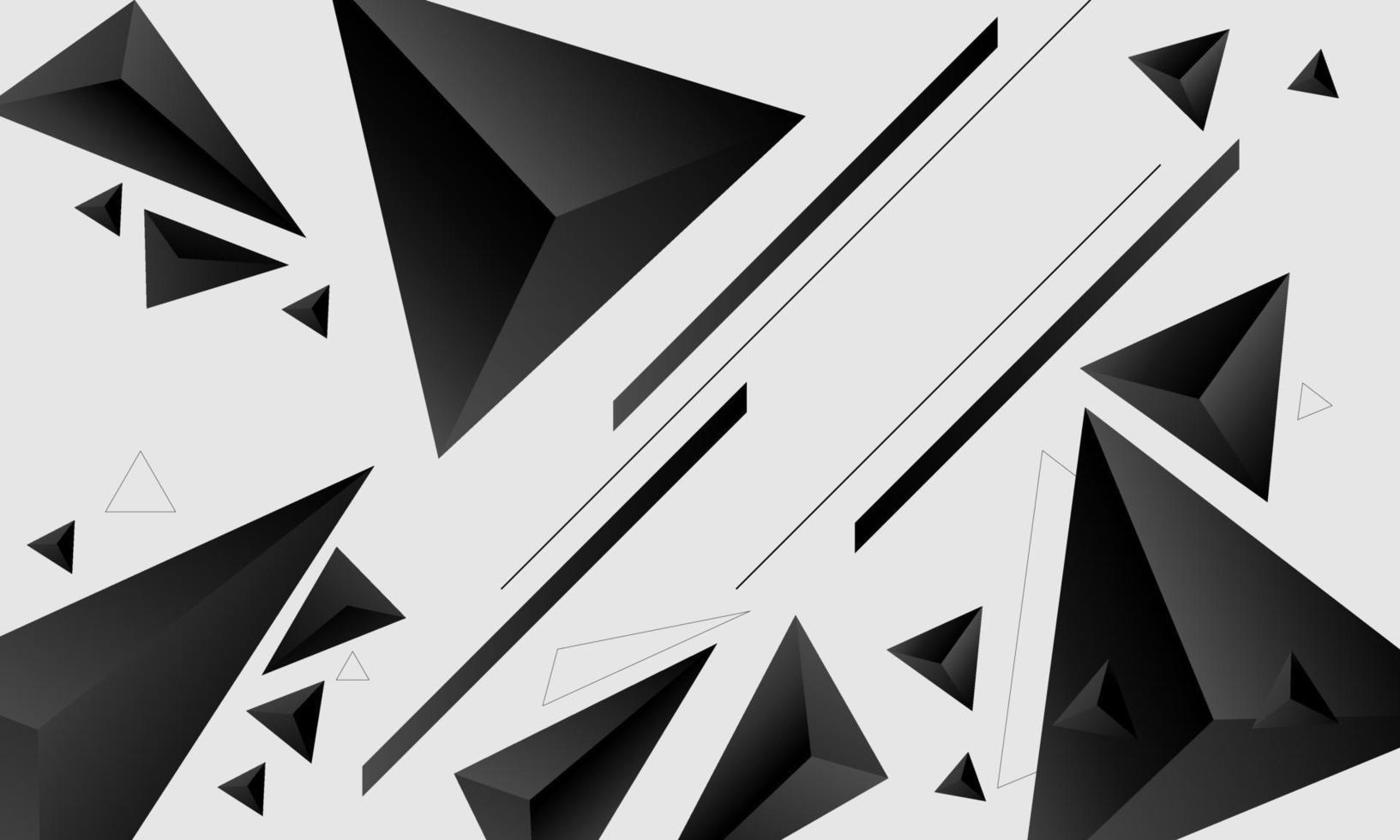 triangle 3d abstract monochrome background vector