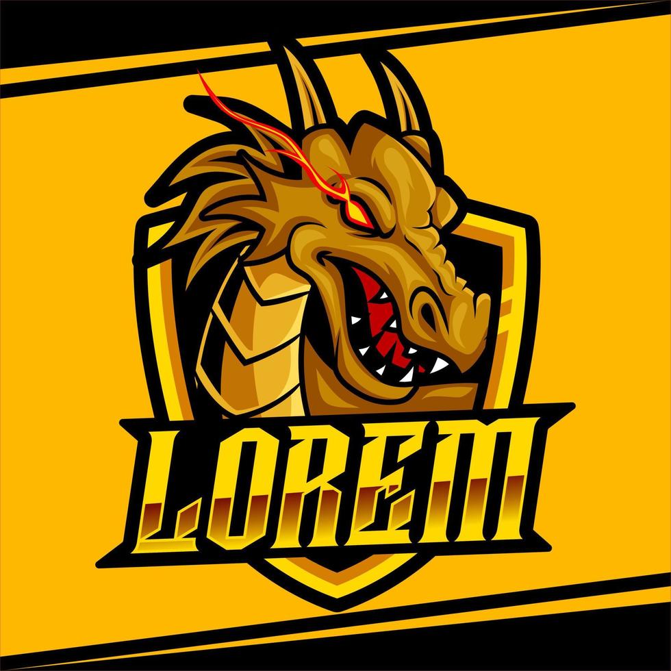 dragon mascot esport logo vector illustration